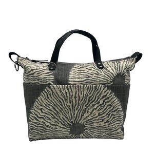 Black Faux Leather Marguerite Floral Print Shoulder Bag